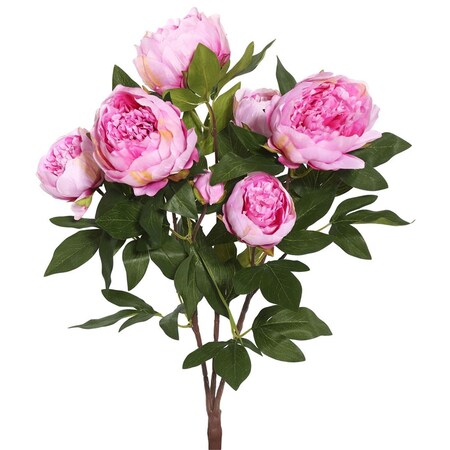 Dare2Decor 23 in. Peony Bush6 Flowers 3 Buds Cerise DA1487907